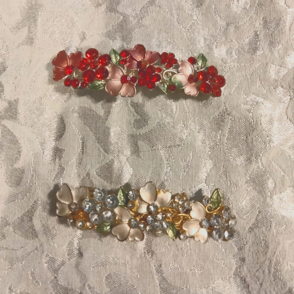 Vintage Flower Hair Barrettes